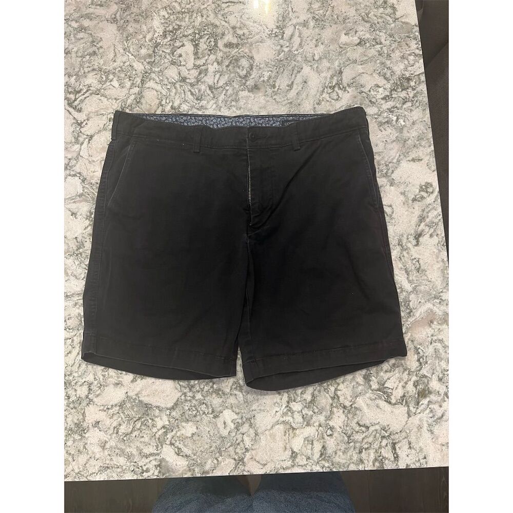 Men's Black Comfort Stretch Chino Shorts Size 36 Casual Summer